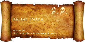 Haller Petra névjegykártya