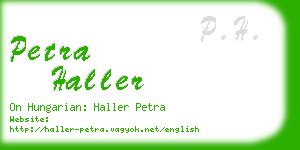 petra haller business card